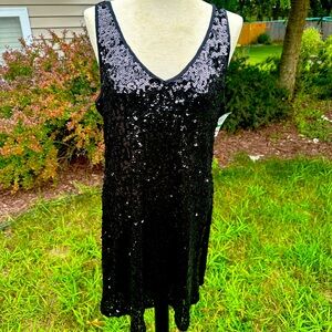 Women’s NWT Vintage Glamour I-N-C  Black Sequins Short Dress from Macy’s